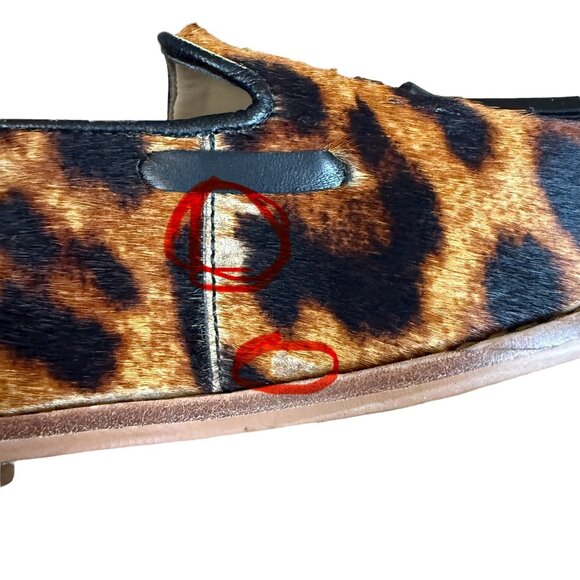 Talbots Leighton tassel loafers in leopard print calf hair women's size 6M - Picture 11 of 11